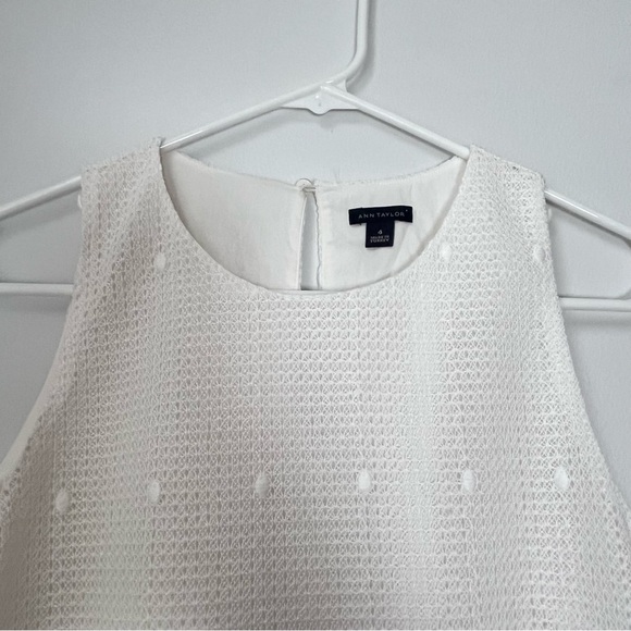 Ann Taylor Size 4 White Sleeveless Embroidered Floral Lace Sheath Dress - Picture 4 of 11